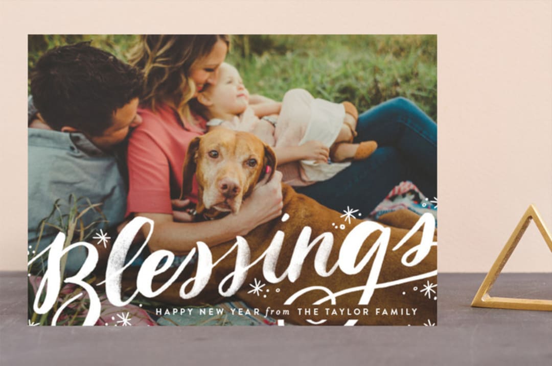 "Sweeping Blessings" - Retired Holiday Cards in Snow by Alethea and Ruth - Front