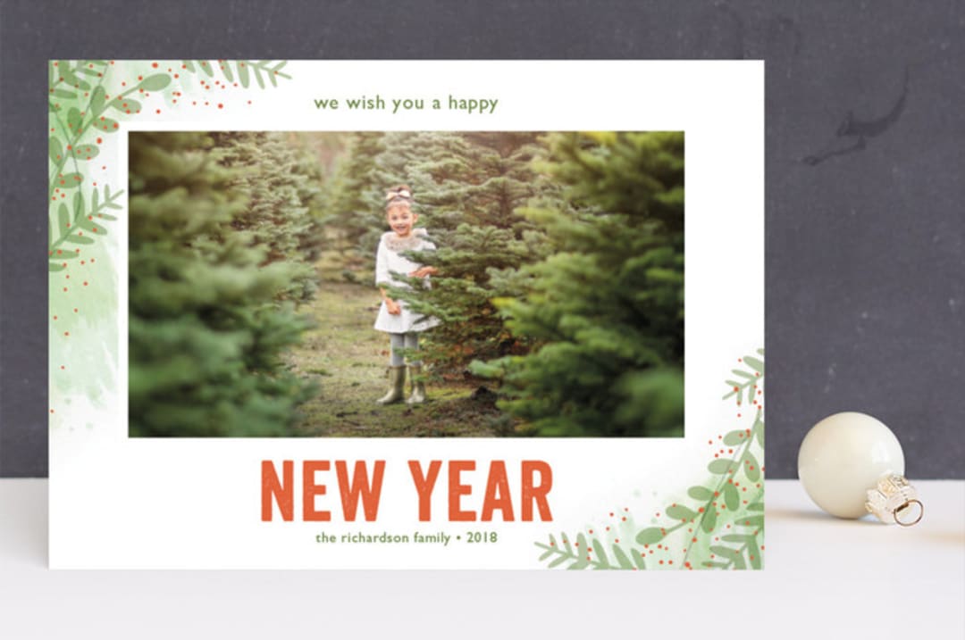 "Winter Sketchbook" - Retired Holiday Cards in Frosty Fern by Lorent and Leif - Front