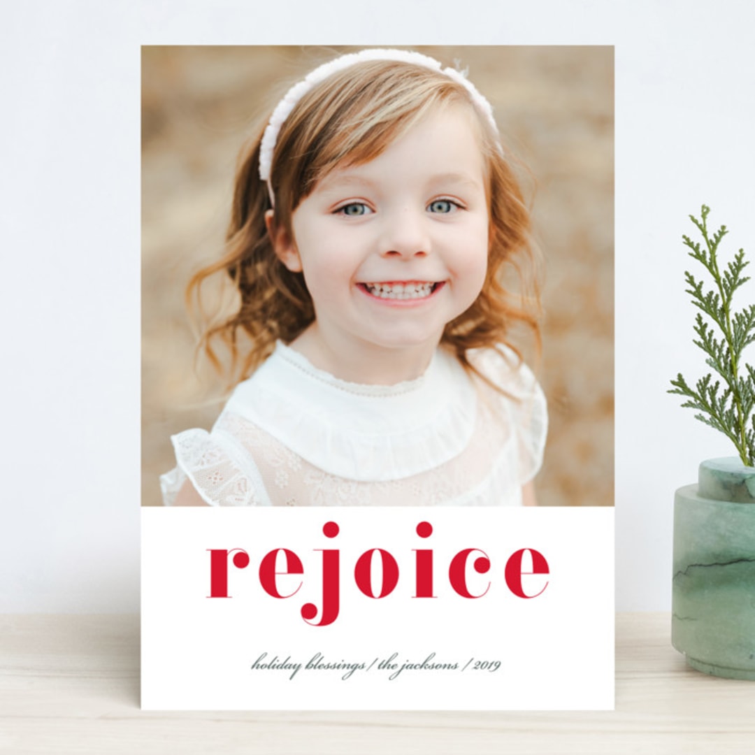 "Rejoicing Serif" - Retired Holiday Cards in Cherry Cobber by Kate Ross - Front
