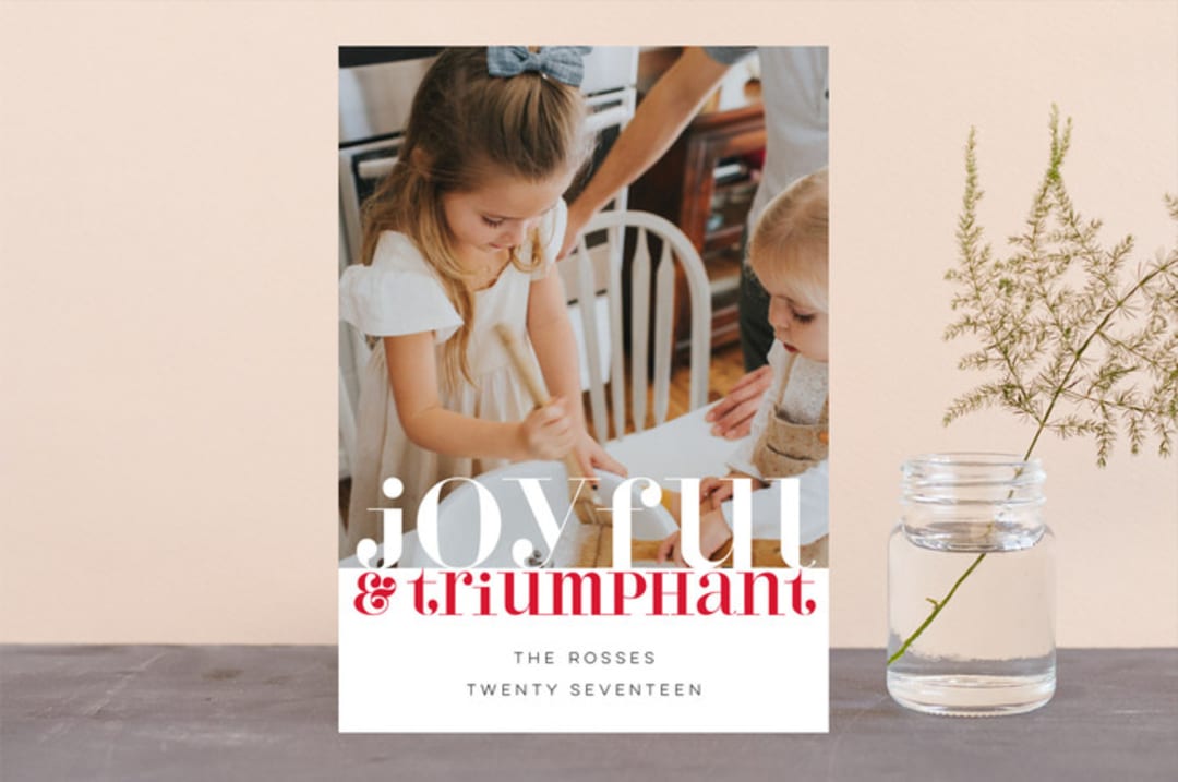 "Bright Triumphant" - Retired Holiday Cards in Rouge by Kate Ross - Front