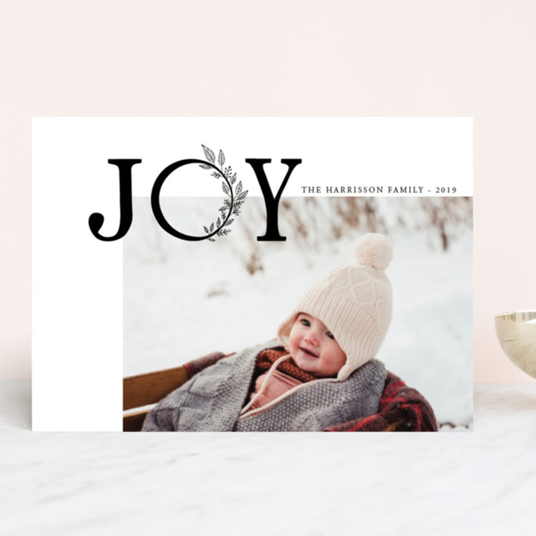 "joy and love" - Retired Holiday Cards in Onyx by Juliana Zimmermann - Front