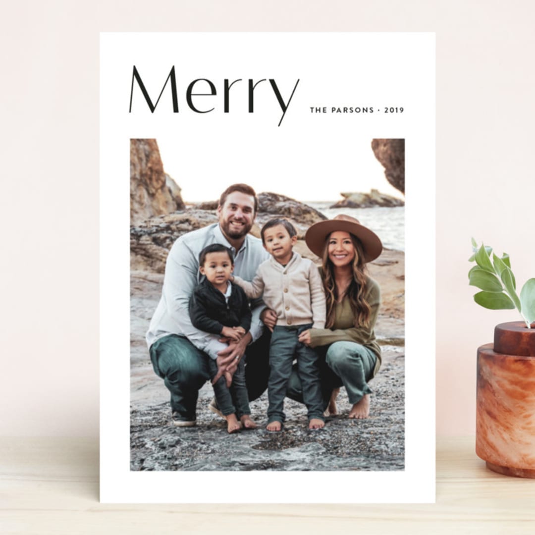 "Minimalist Chic" - Retired Holiday Cards in Onyx by Shari Margolin - Front