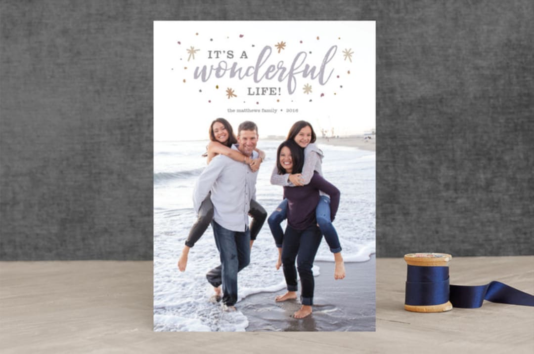 "It's a Wonderful Life!" - Retired Holiday Cards in Lavender Field by Stacy Kron - Front