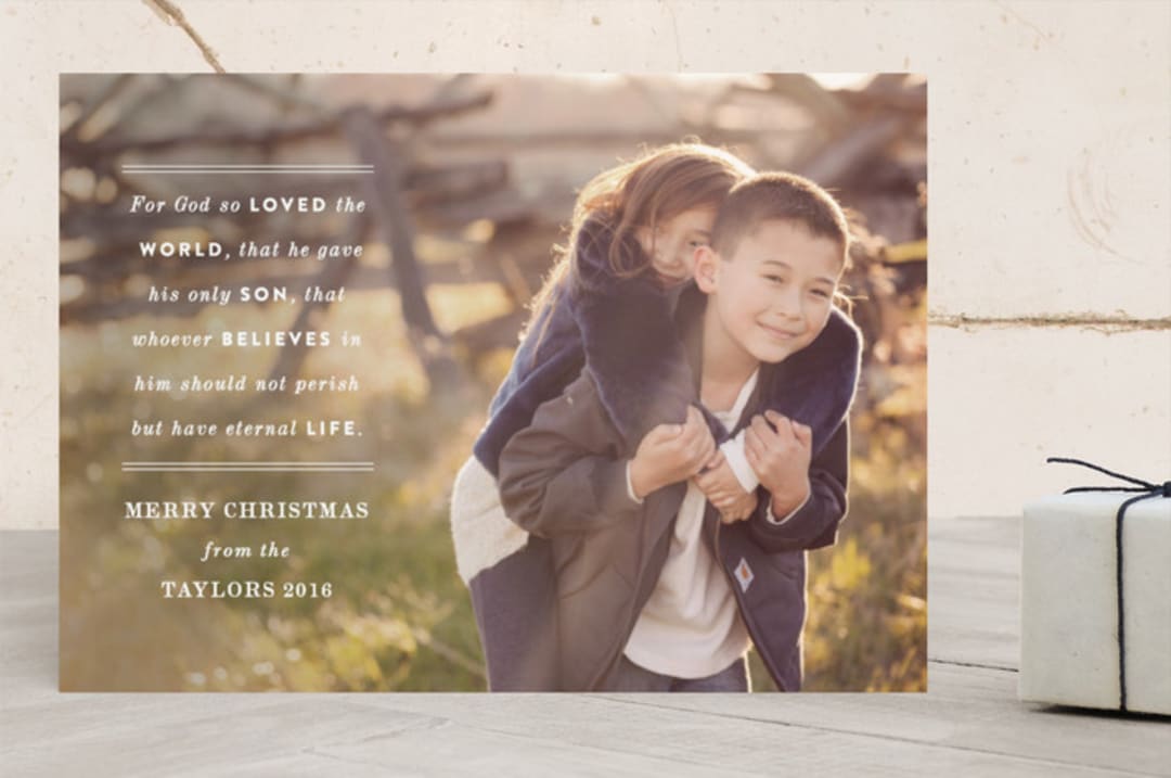 "John 3:16" - Retired Holiday Cards in Icing by Design Lotus - Front