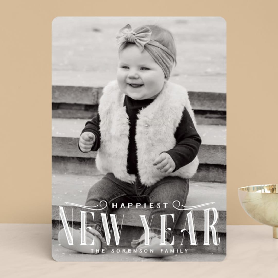 "Christmas" - Retired Holiday Cards in Snowcap by GeekInk Design - Front