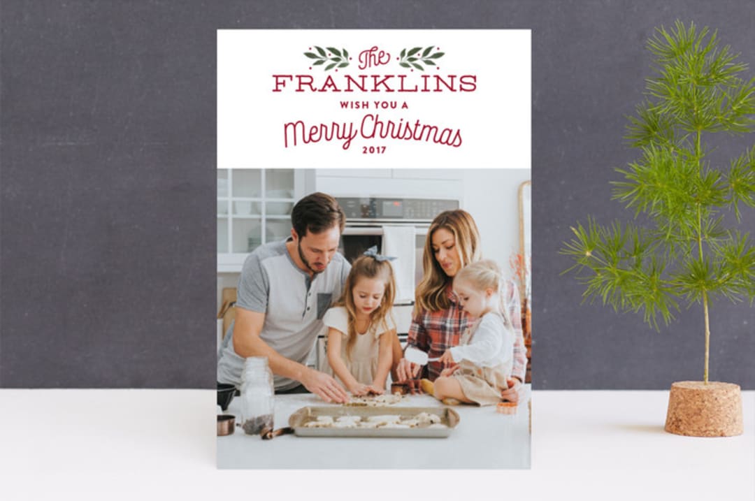 "Our Family" - Retired Holiday Cards in Holly by Kelly Nasuta - Front