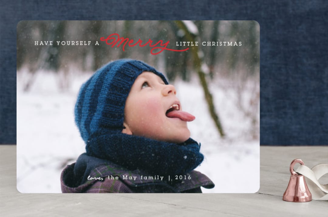 "Have Yourself A Merry Little Christmas" - Retired Holiday Cards in Cranberry by Itsy Belle Studio - Front