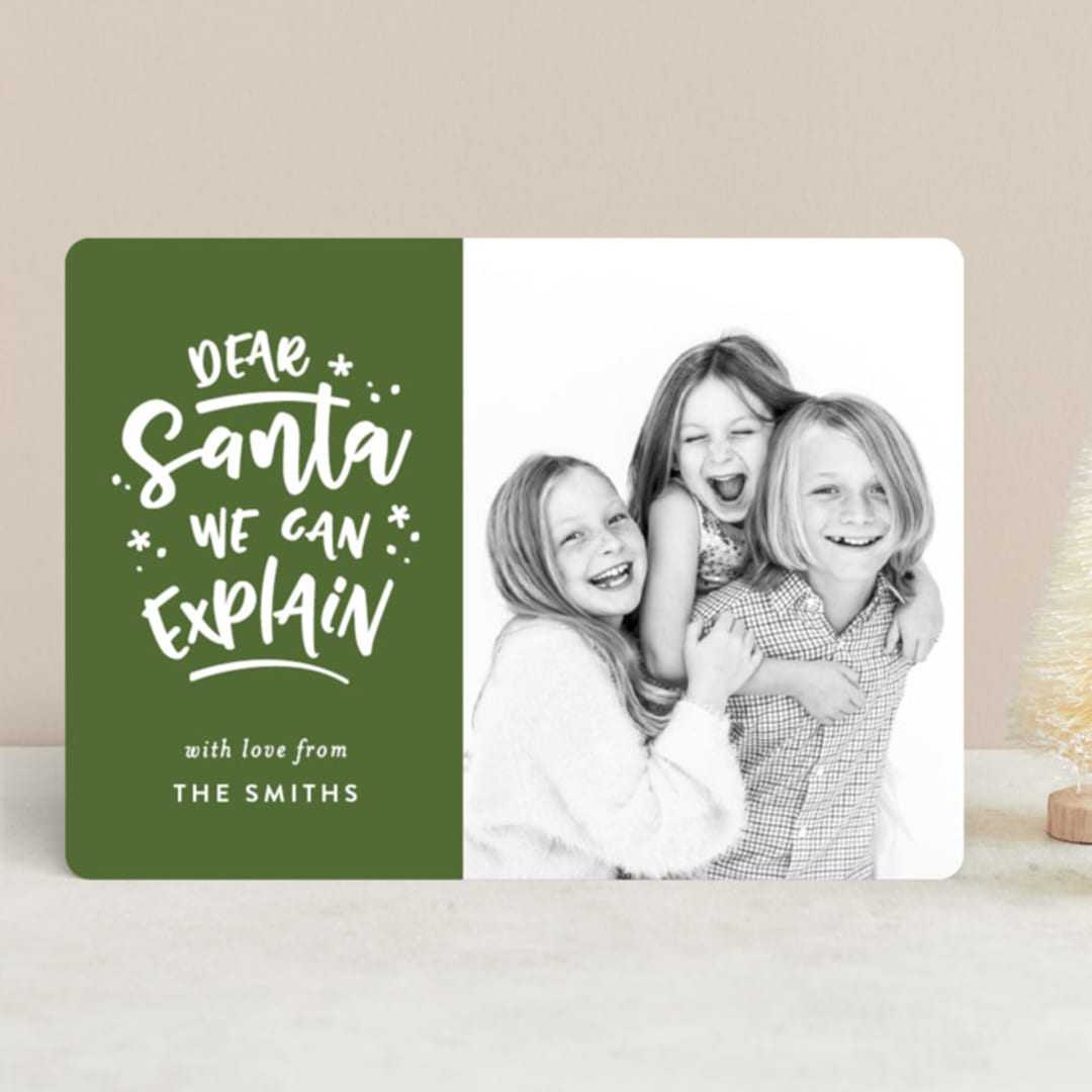 "Dear Santa" - Retired Holiday Cards in Pine by Michelle Poe - Front