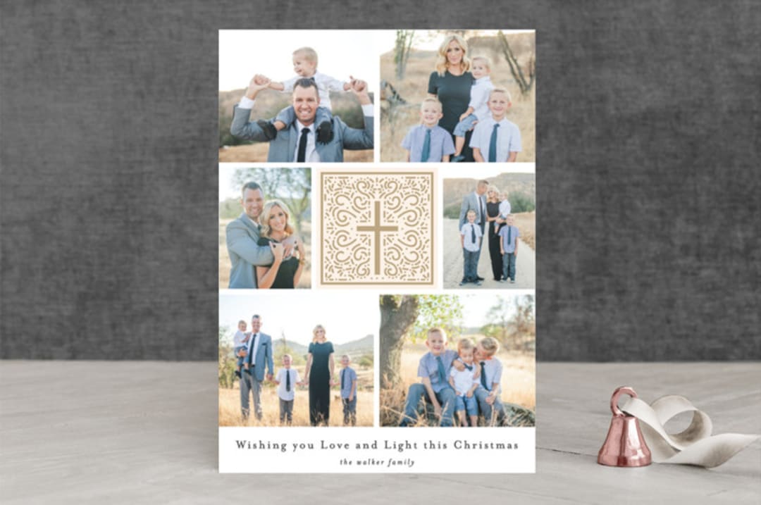 "Love and Light" - Retired Holiday Cards in Sand by Bethan - Front