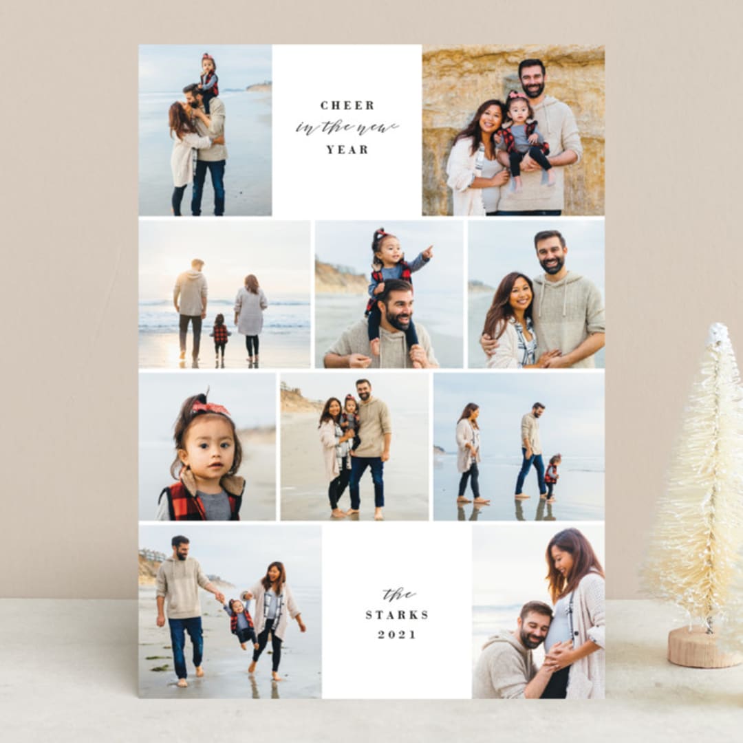 "Happy Joyful Merry" - Retired Holiday Cards in Snow by Roxy Cervantes - Front