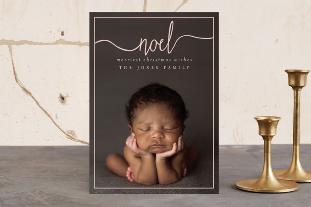 "Pet Name" - Retired Holiday Cards in Blush by Stacy Cooke - Front