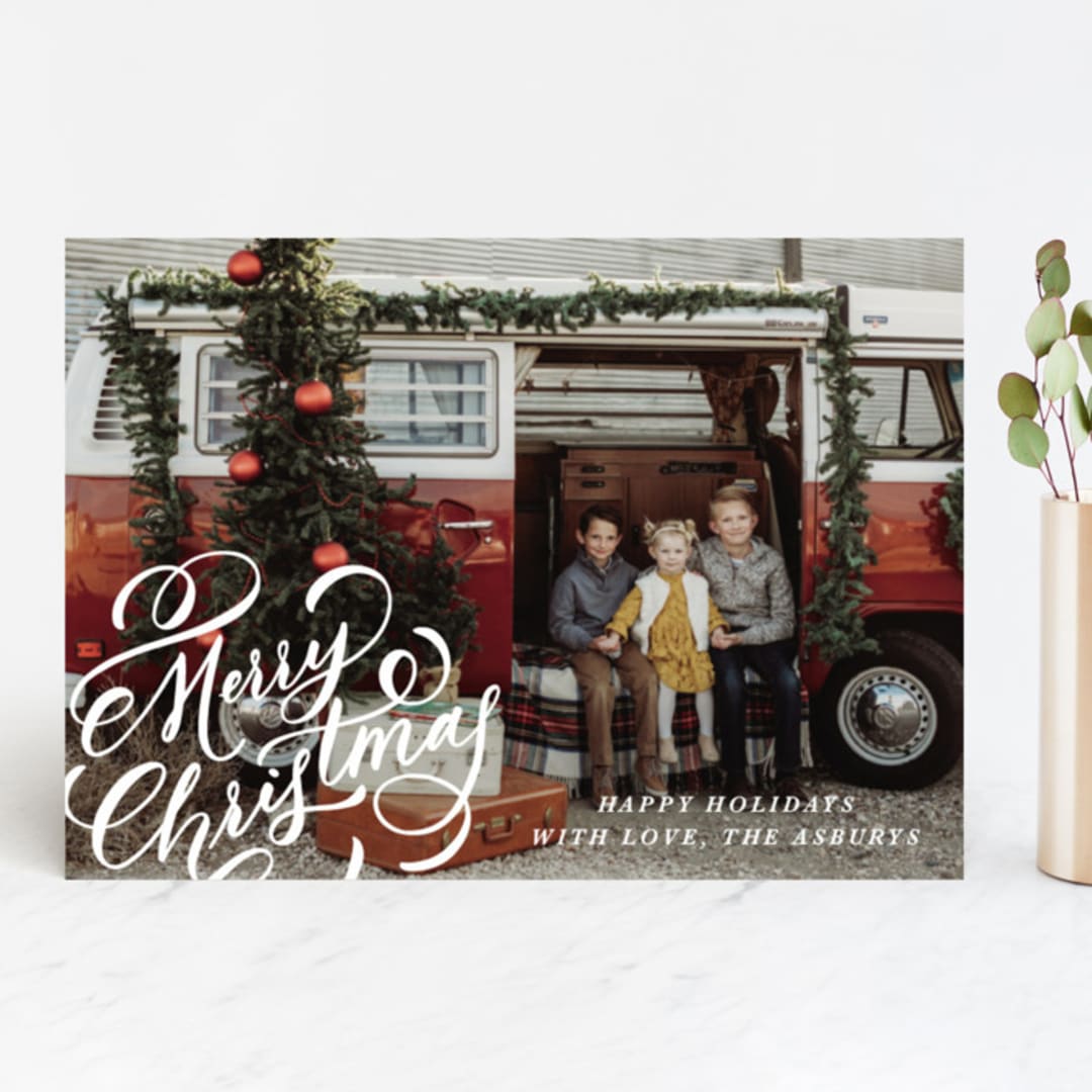 "Merry Flourish" - Retired Holiday Cards in Silk by Up Up Creative - Front