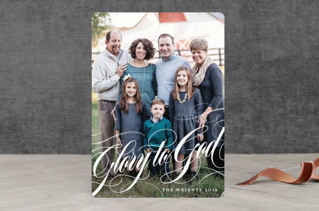 "Glory To God" - Retired Holiday Cards in Creamsicle by Design Lotus - Front