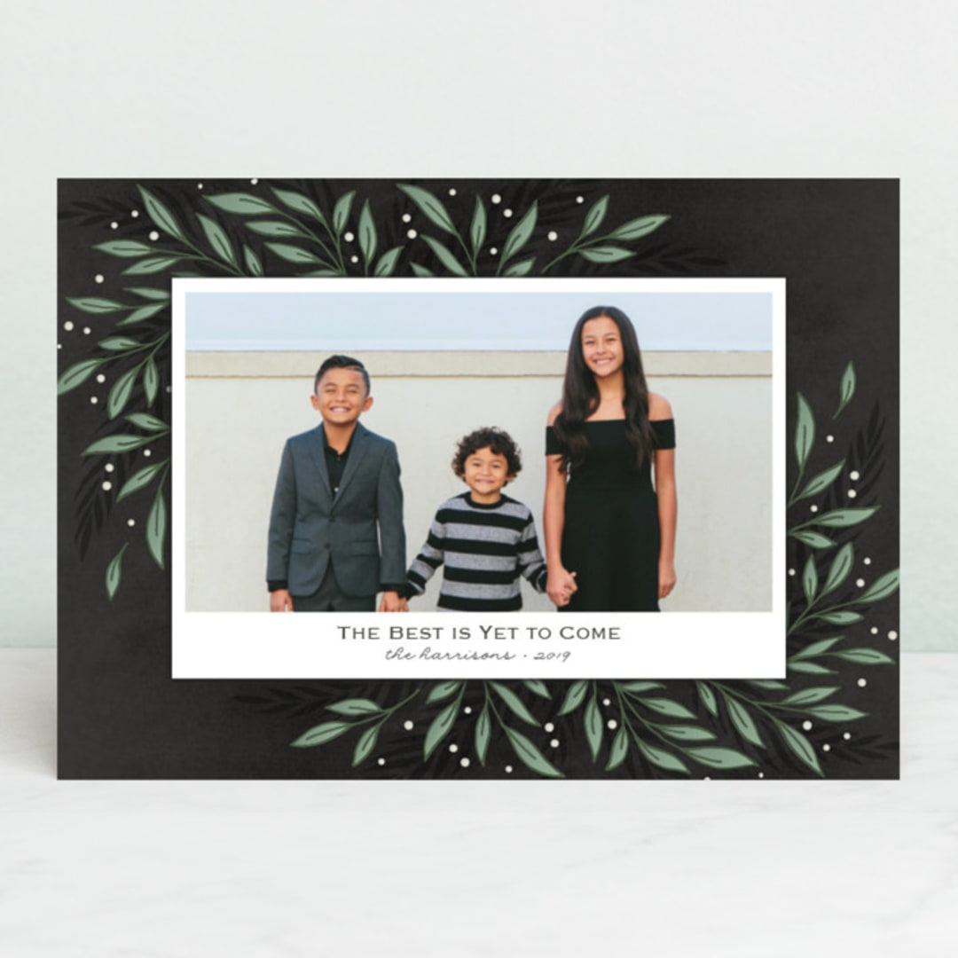 "Classic Greenery" - Retired Holiday Cards in Smoke by Lorent and Leif - Front