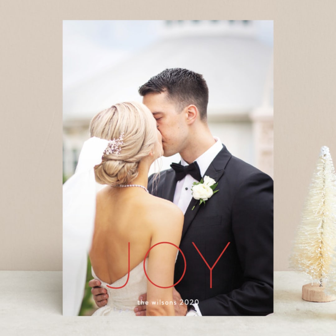 "Modern Joys" - Retired Holiday Cards in Cranberry by Julia Hall - Front