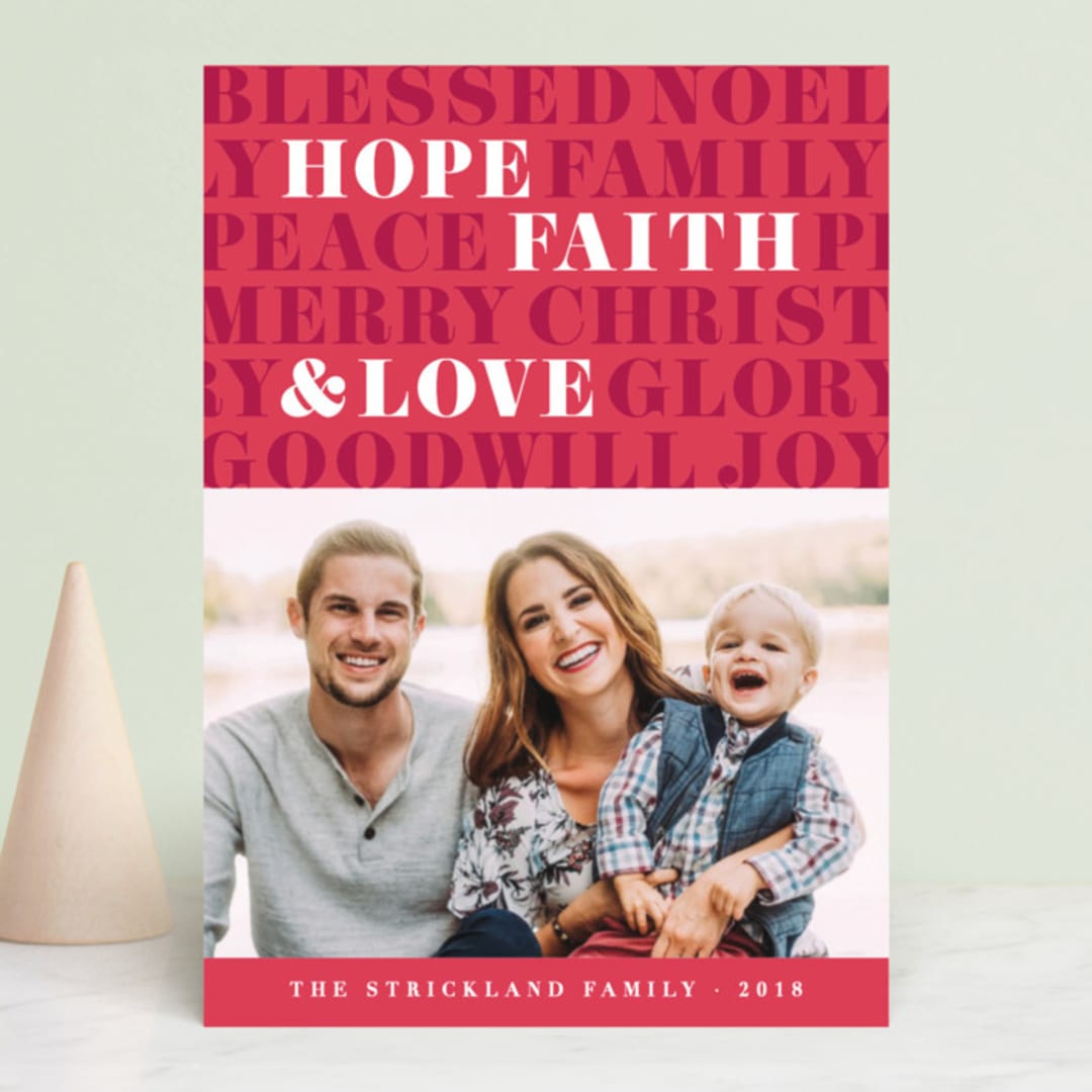 "All Good Words" - Retired Holiday Cards in Cardinal by Hooray Creative - Front