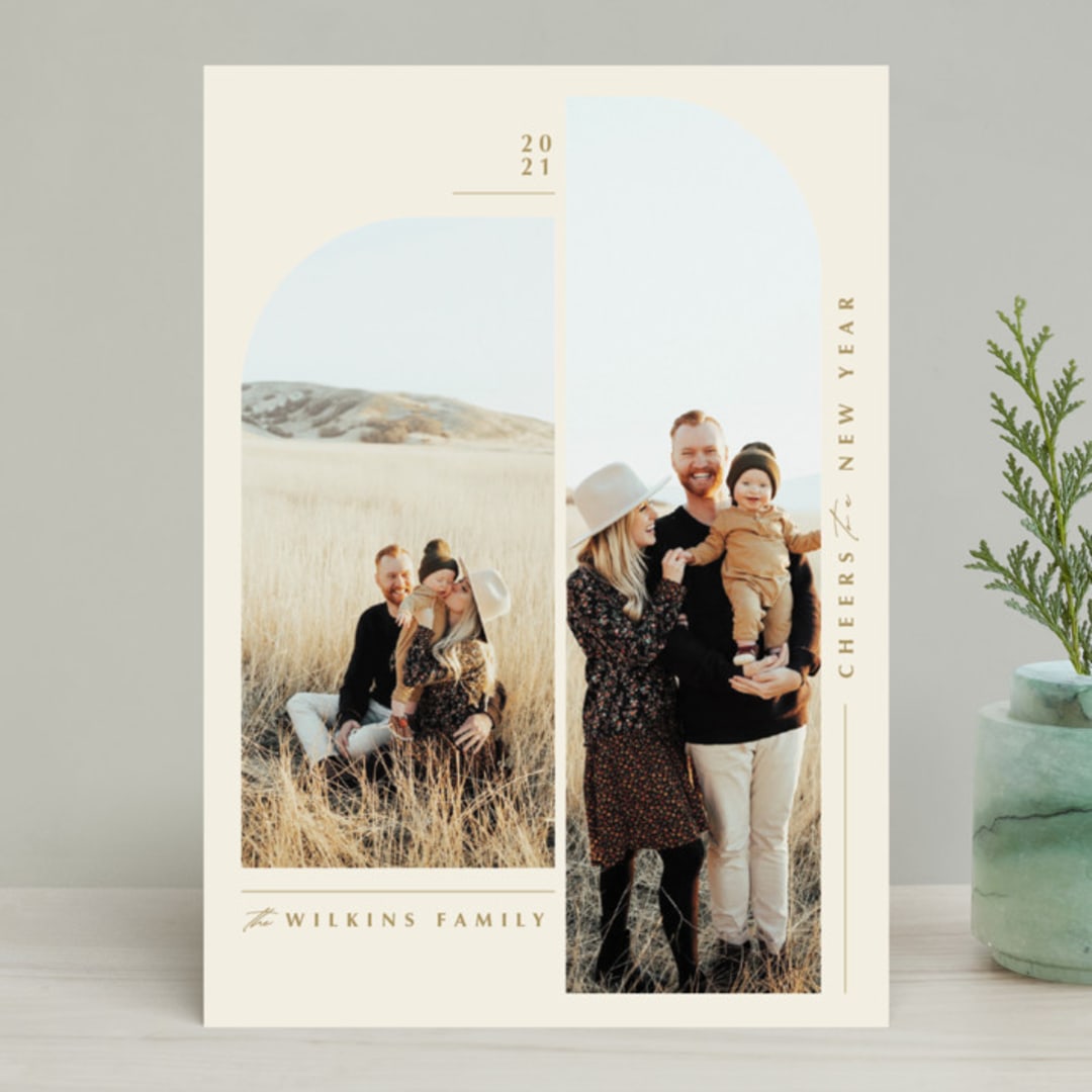 "Split Arch" - Retired Holiday Cards in Vanilla by Danie Romrell - Front