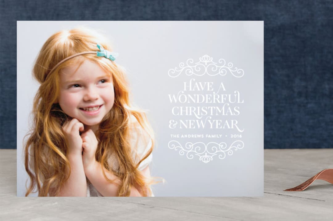 "Wonderful Frame" - Retired Holiday Cards in Snow by curiouszhi - Front