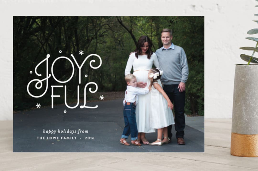 "Joy Us" - Retired Holiday Cards in Snow by Carly Reed Walker - Front