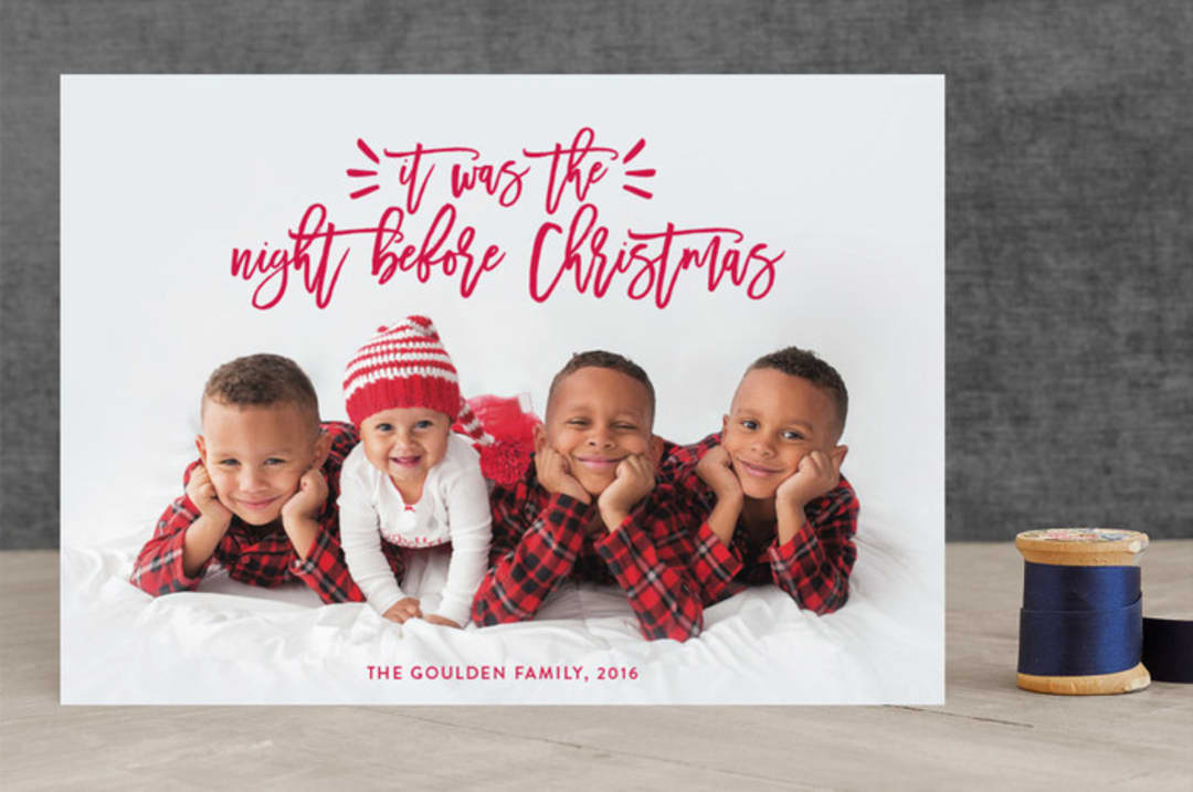 "Sending Family Love" - Retired Holiday Cards in Fire Engine Red by Anelle Mostert - Front