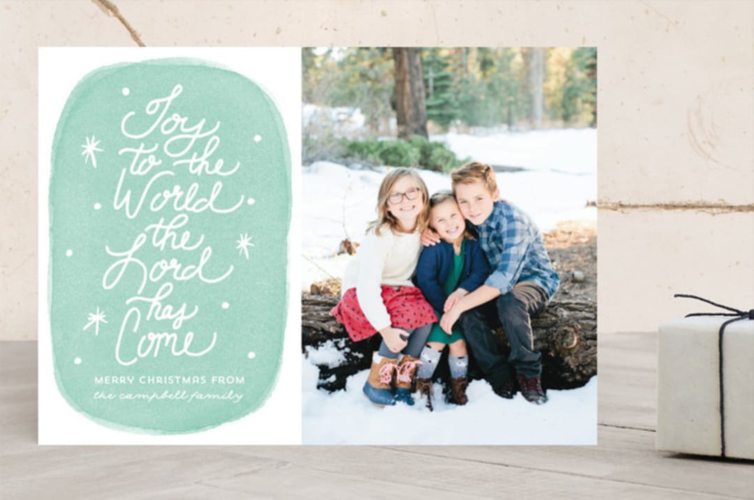 "The Lord Has Come" - Retired Holiday Cards in Evergreen by Lisa Cersovsky - Front
