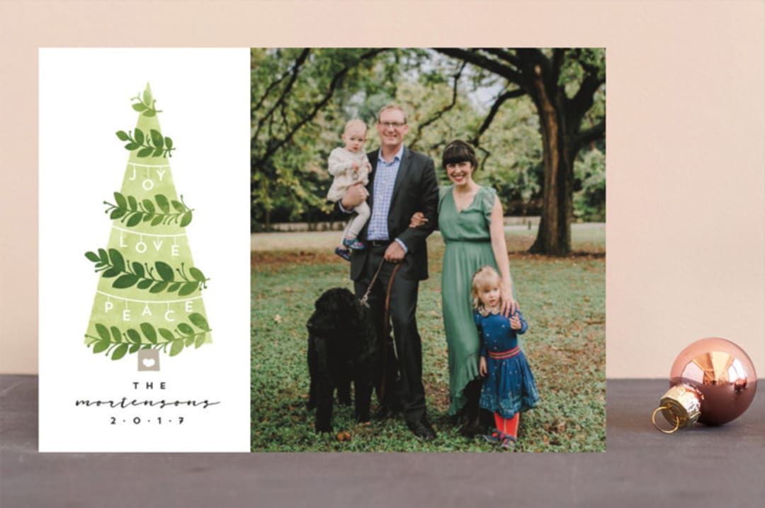 "Decorated Tree" - Retired Holiday Cards in Greenery by JeAnna Casper - Front