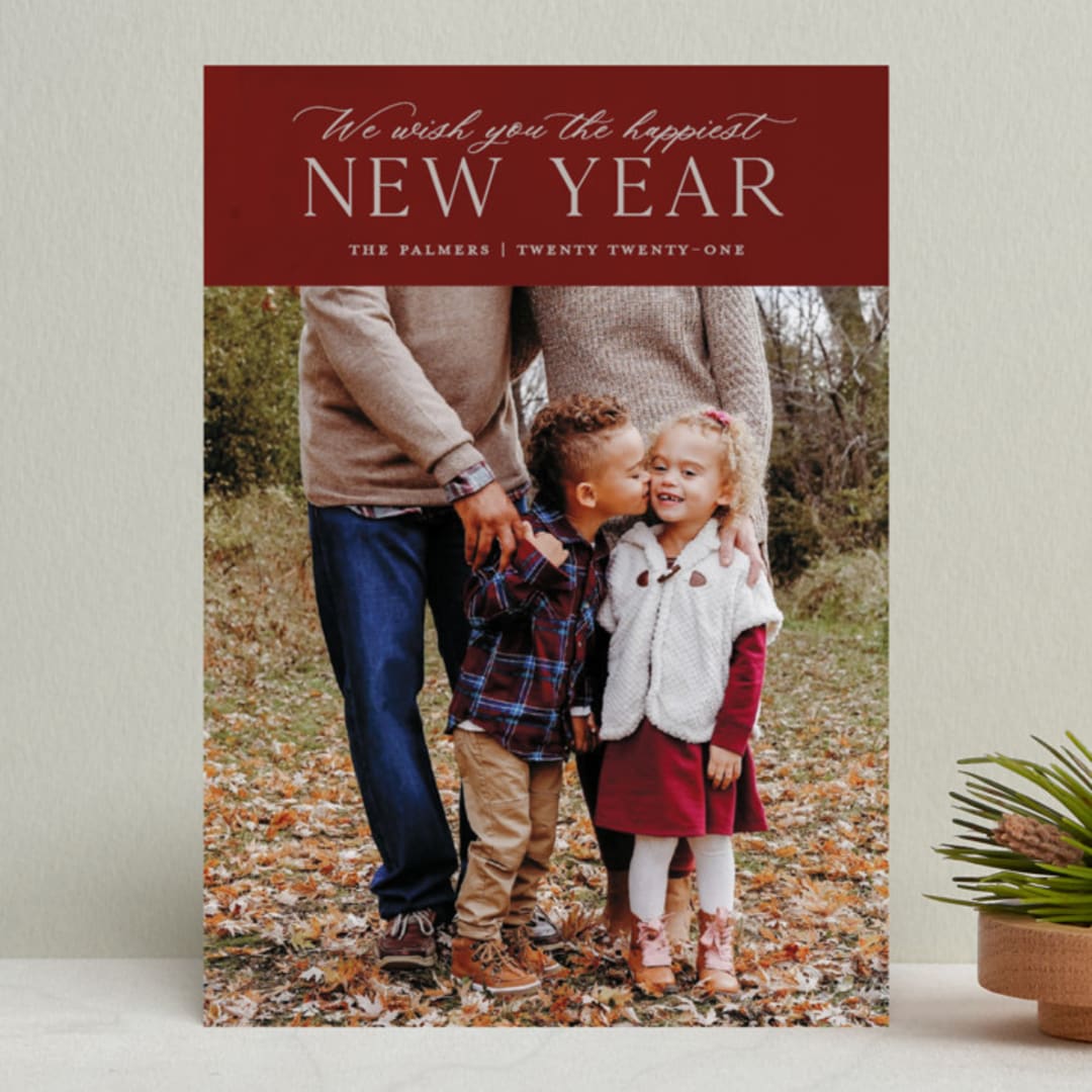 "We Wish" - Retired Holiday Cards in Wine by Ellis - Front