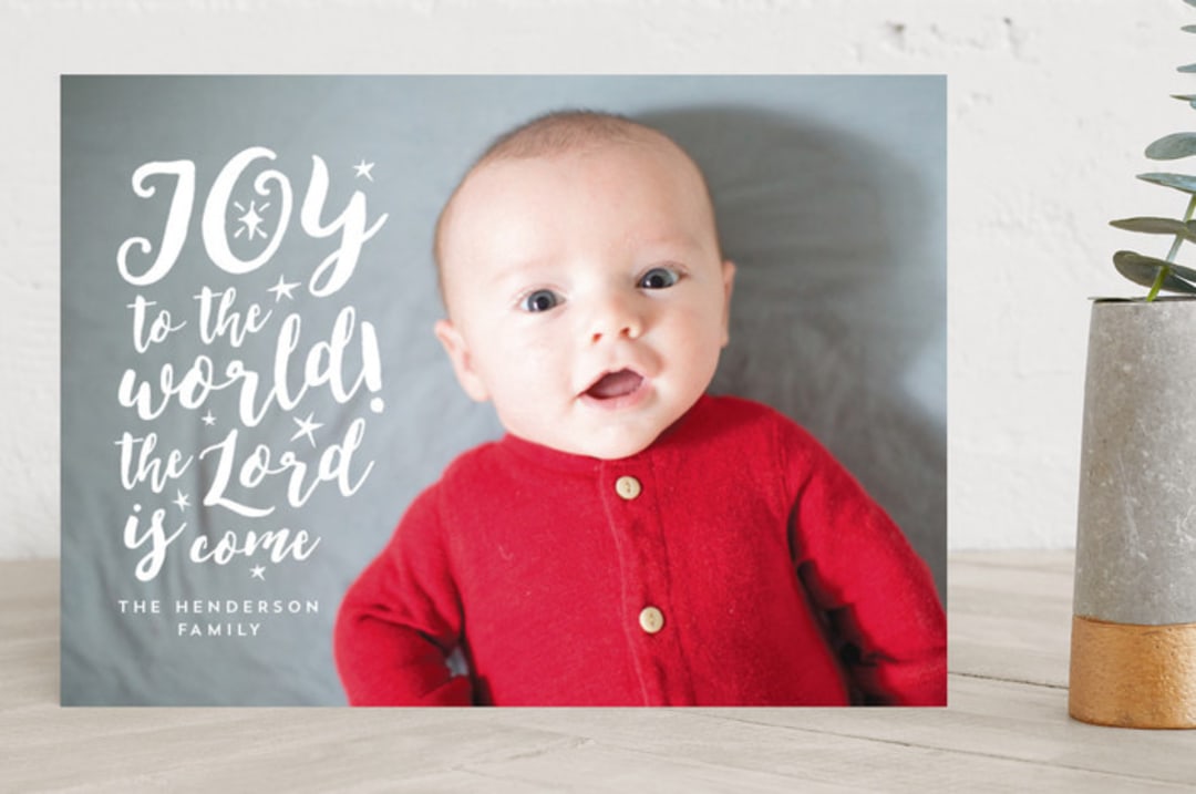 "joy to the world the lord is come" - Retired Holiday Cards in Snow by christen strang - Front