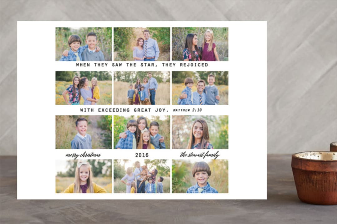 "Exceeding Great Joy" - Retired Holiday Cards in Snow by Nicolette Myslinski - Front