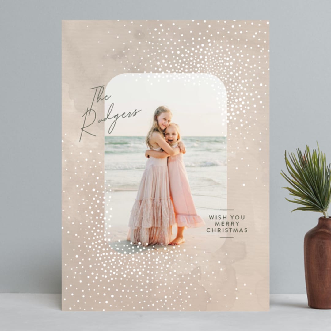 "Sparkling Snow" - Retired Holiday Cards in Eggnog by Stacey Day - Front