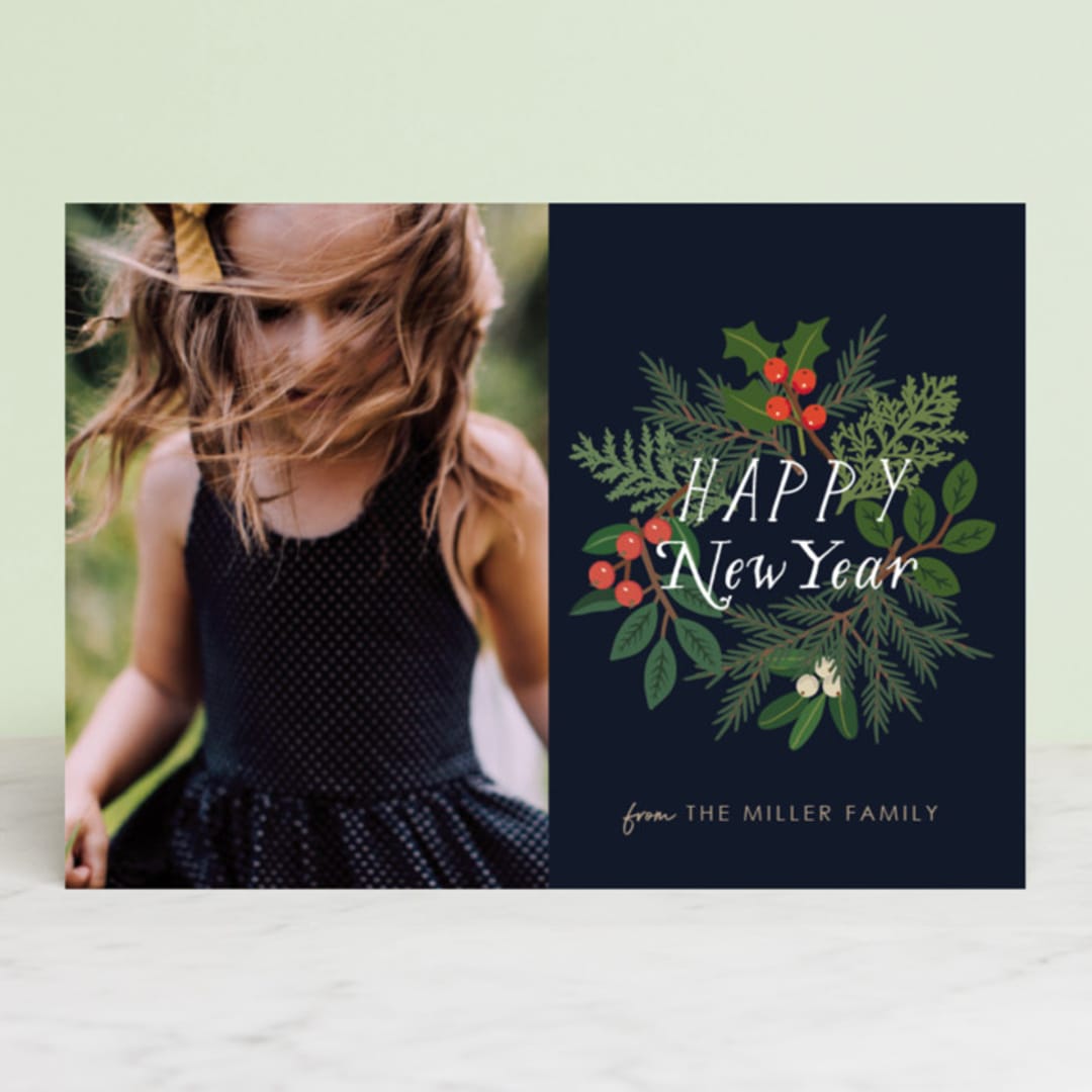 "Holiday Twigs" - Retired Holiday Cards in Nightfall by Faith Harlow - Front