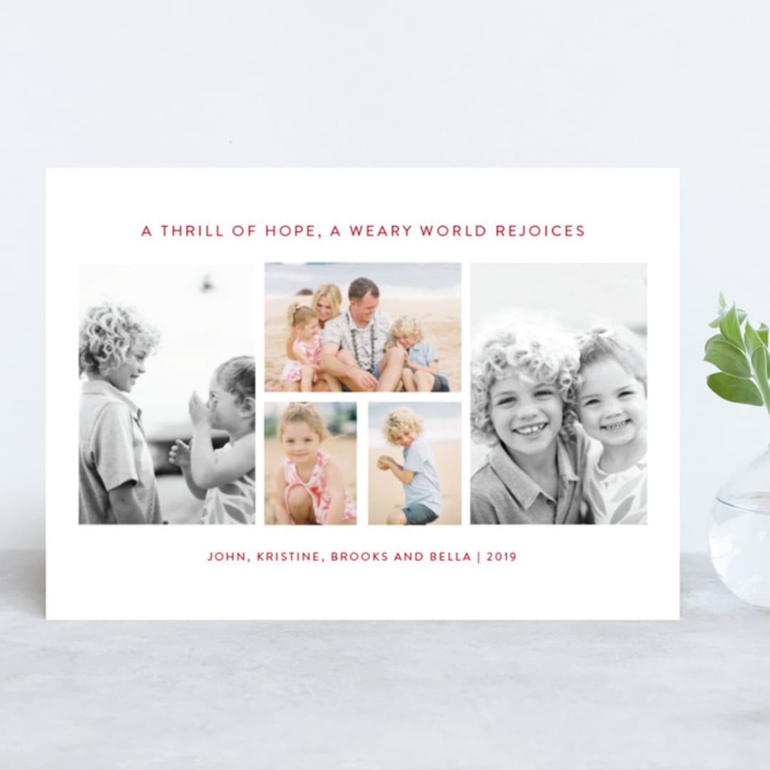 "minimalist rejoice" - Retired Holiday Cards in Holly by Mango Ink - Front