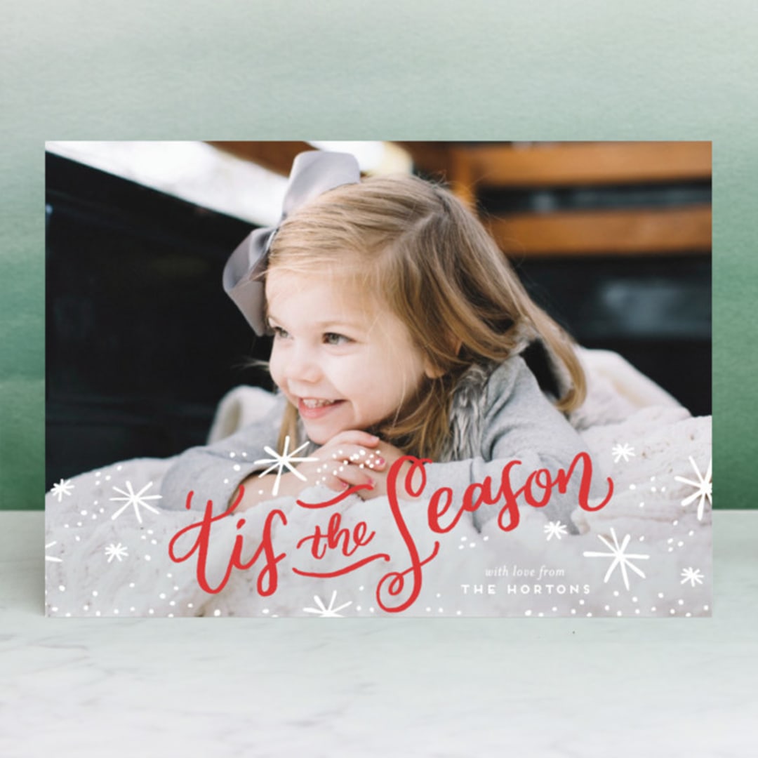 "'Tis the Holiday Season" - Retired Holiday Cards in Poinsettia by Tanya Lee of Frooted Design - Front