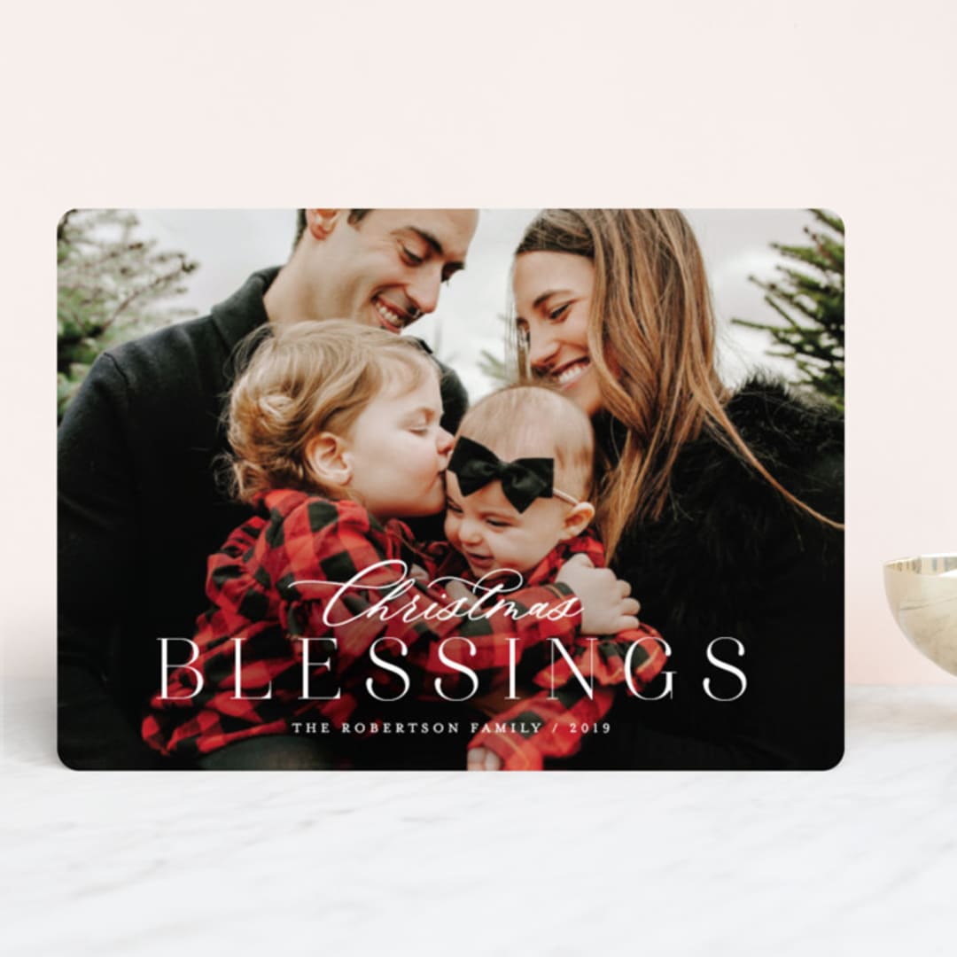 "Blessings Aplenty" - Retired Holiday Cards in Snow by Hooray Creative - Front