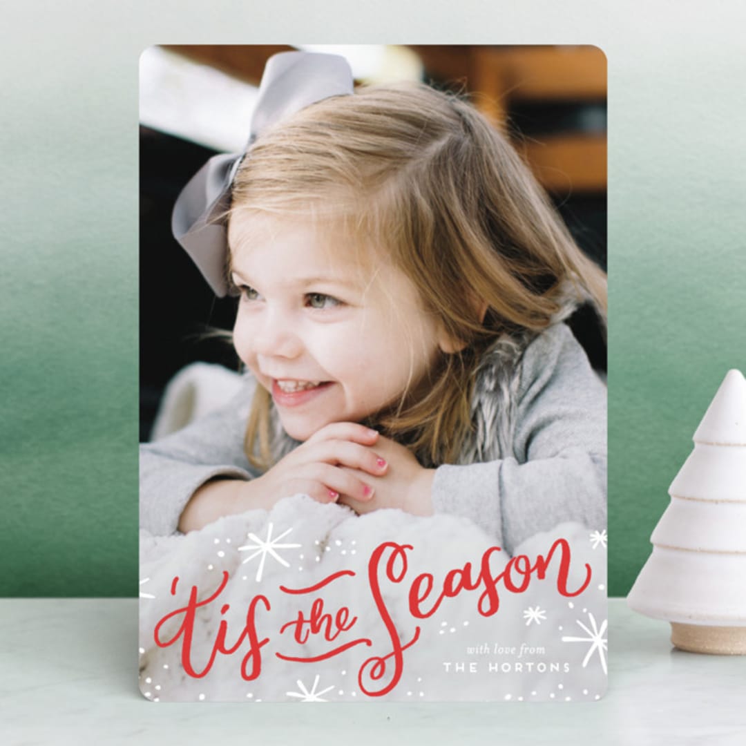 "'Tis the Holiday Season" - Retired Holiday Cards in Poinsettia by Tanya Lee of Frooted Design - Front