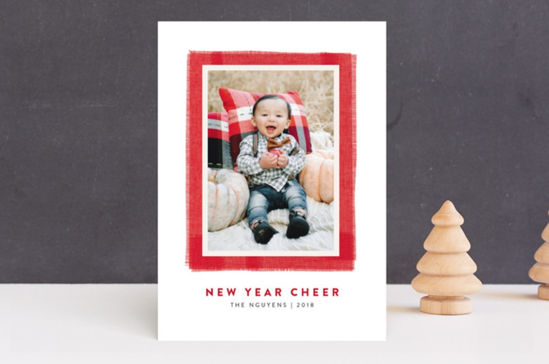 "Joyful Frame" - Retired Holiday Cards in Cherry by Kelly Nasuta - Front