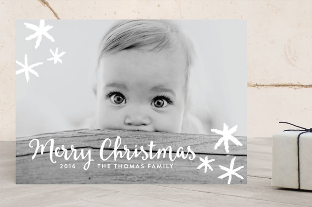 "Silent Night" - Retired Holiday Cards in White by Caitlin Eleanor - Front