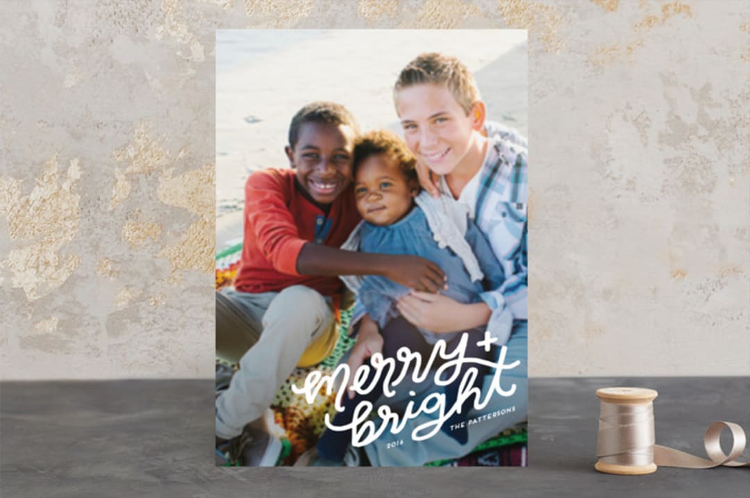 "the corner of merry and bright" - Retired Holiday Cards in Bright Snow by Tanya Lee of Frooted Design - Front