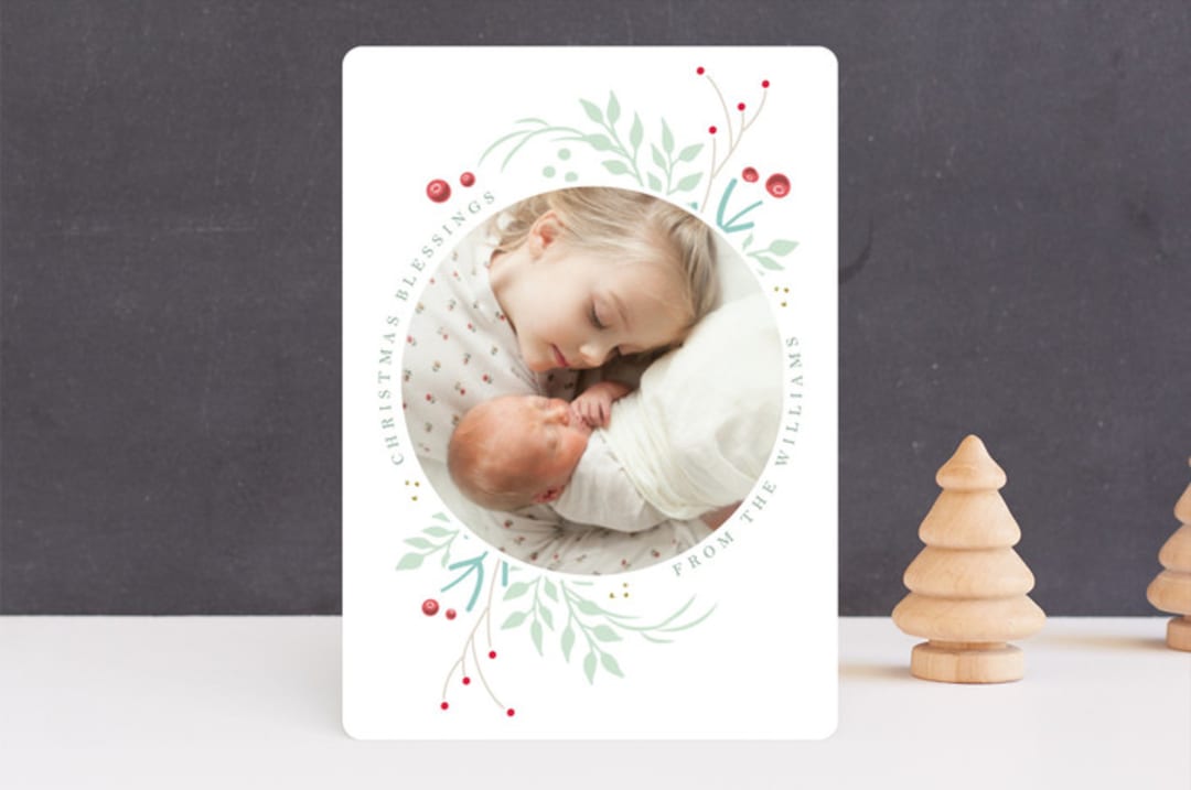 "Circle of Blessings" - Retired Holiday Cards in Snow by Hannah Williams - Front