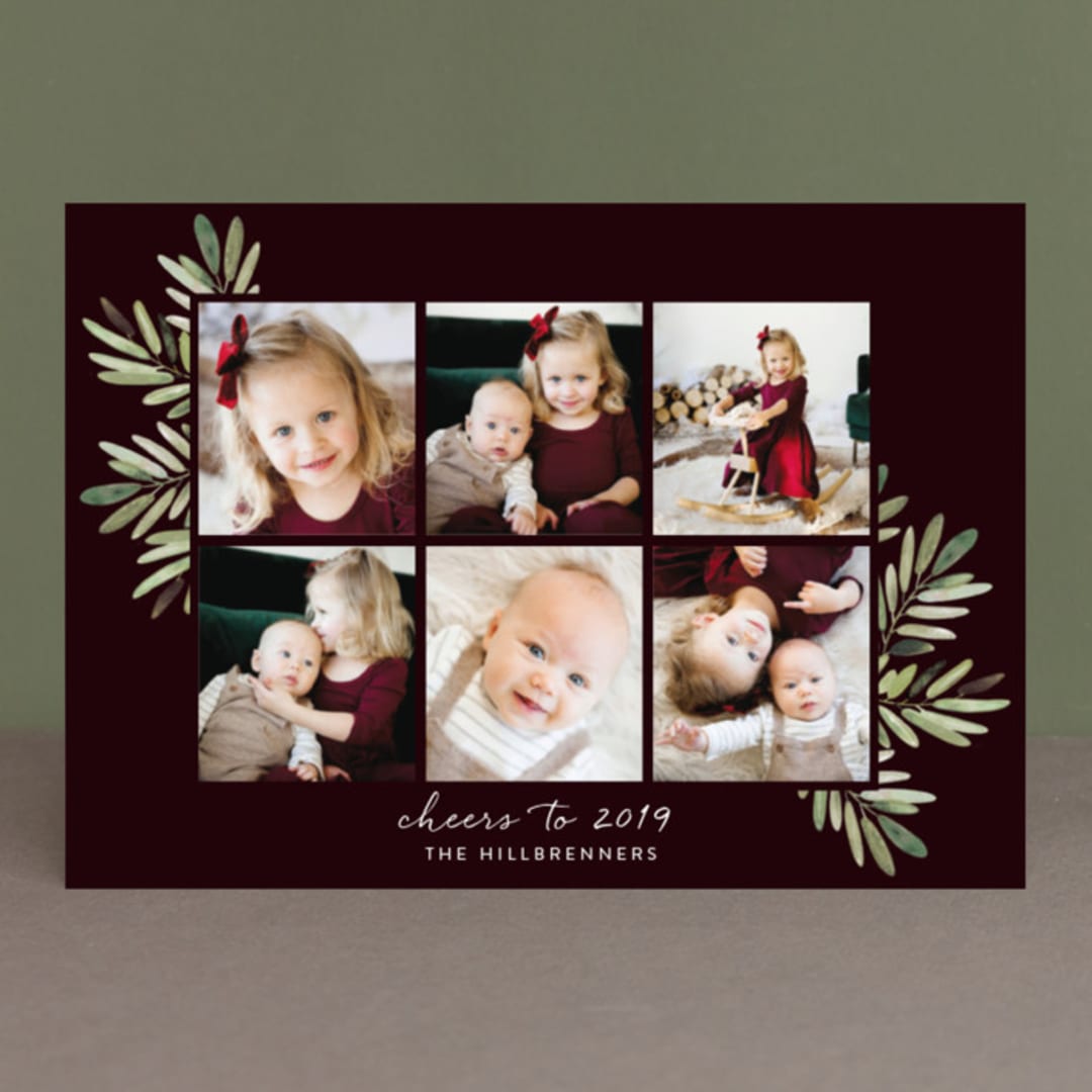"Al Fresco" - Retired Holiday Cards in Merlot by Haley Warner - Front