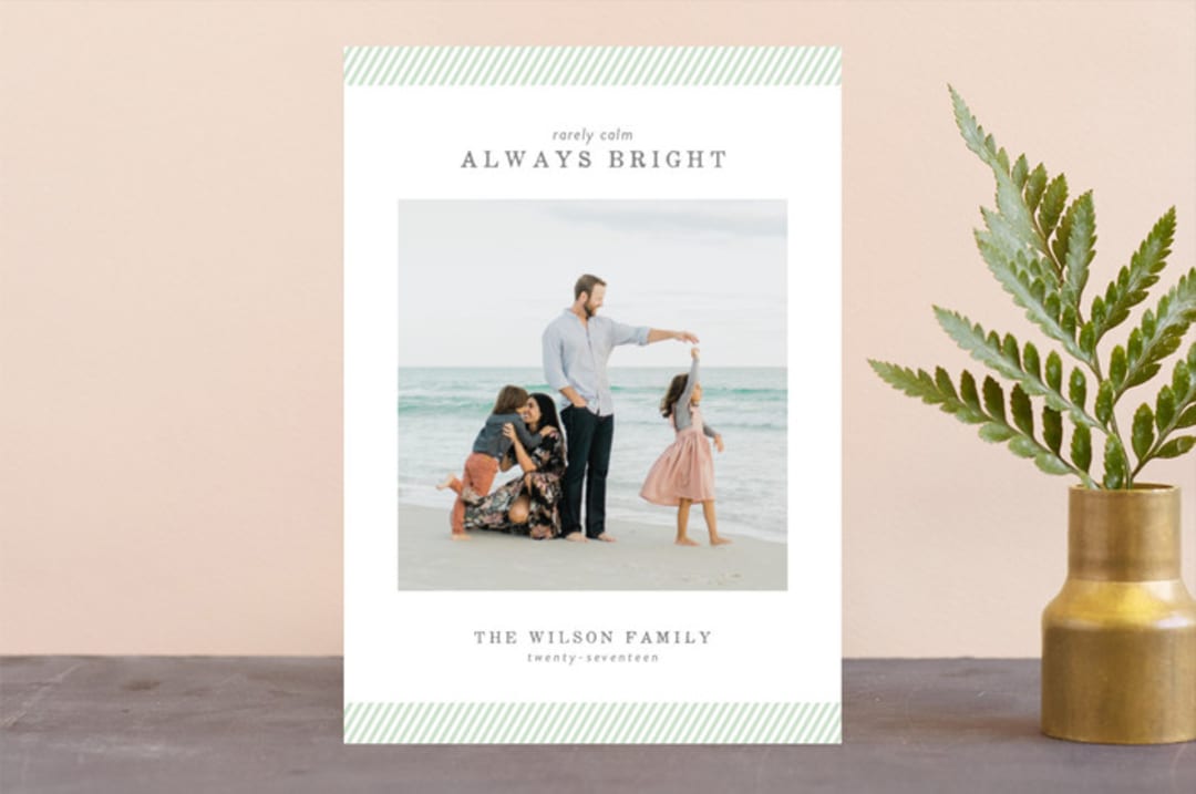 "rarely calm stripes" - Retired Holiday Cards in Mint by Jula Paper Co. - Front