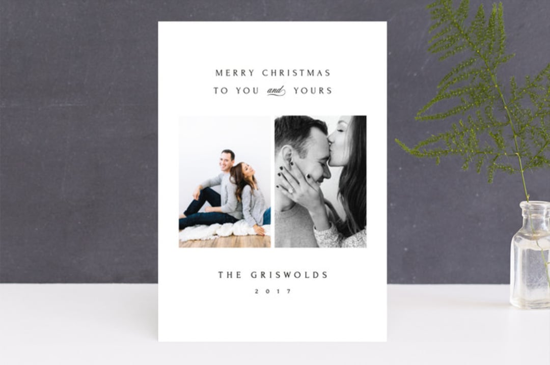 "Classical Update" - Retired Holiday Cards in Tuxedo by The Carillos - Front