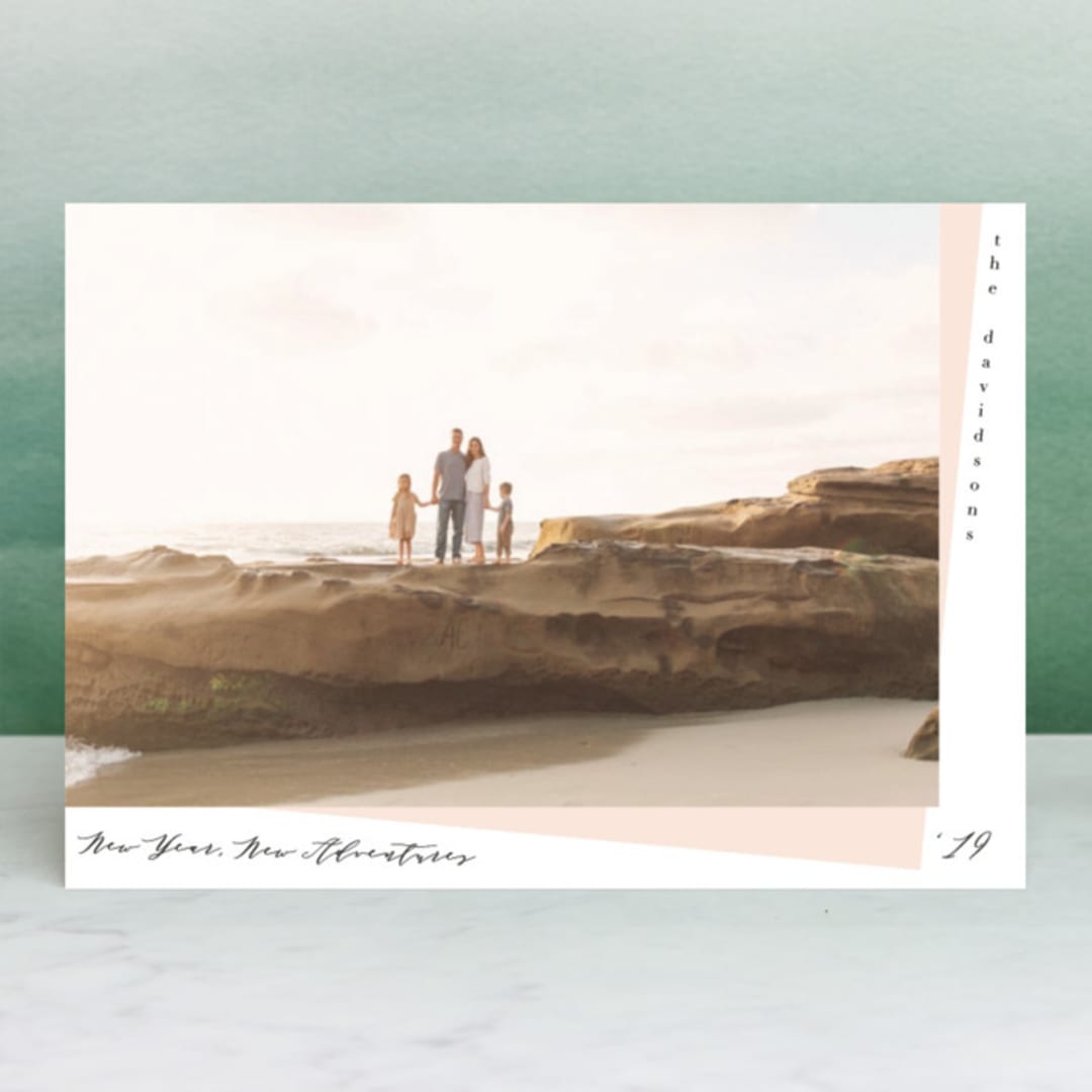 "Tilted" - Retired Holiday Cards in Blush by Hannah Williams - Front