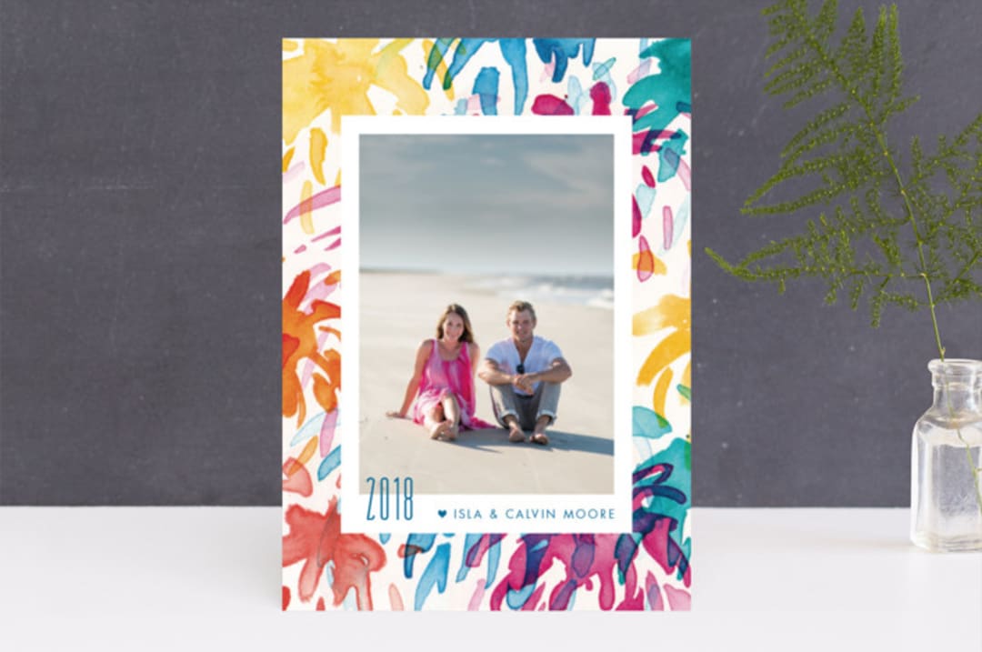 "Fireworks Frame" - Retired Holiday Cards in Tropics by Holly Whitcomb - Front