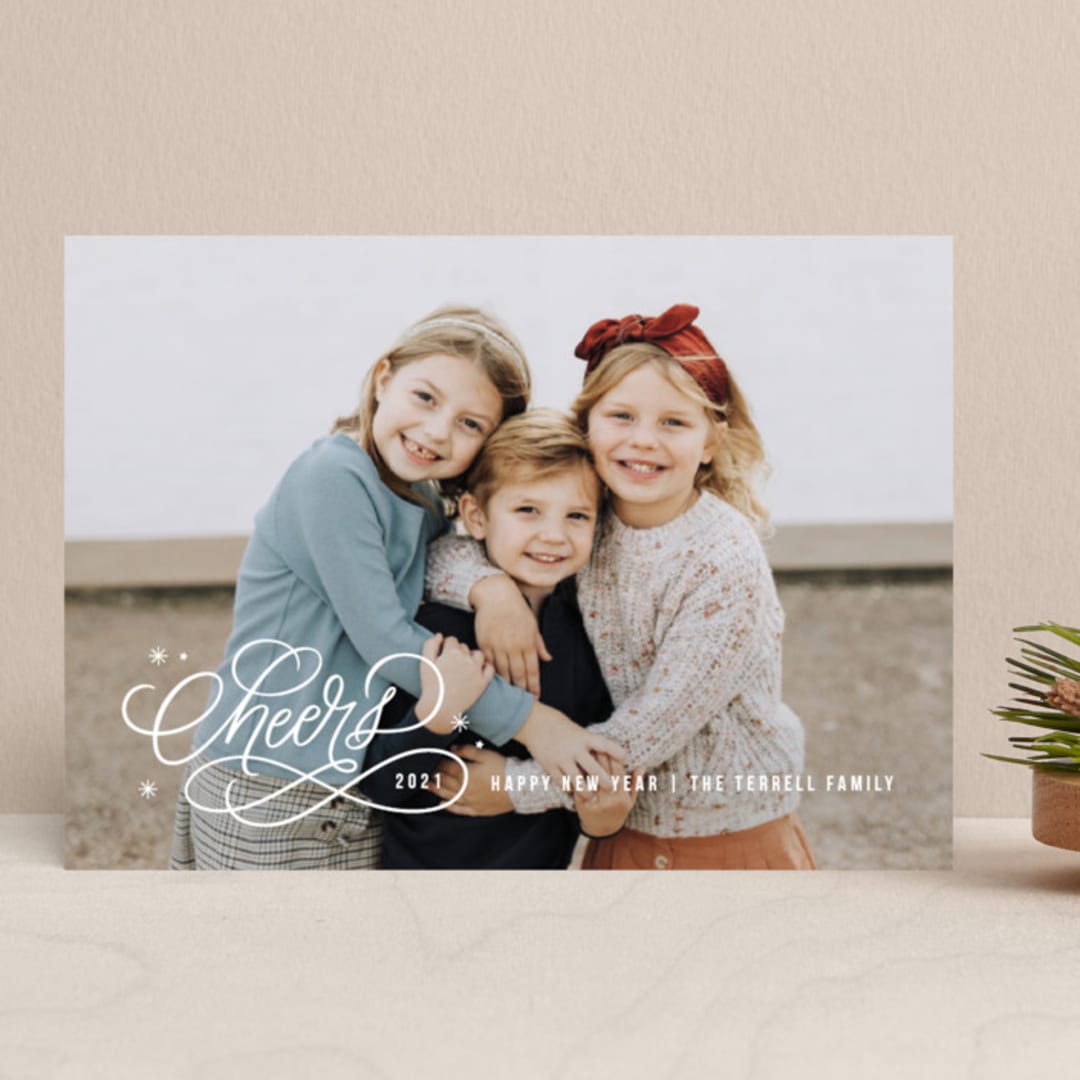 "Cheers Scripted" - Retired Holiday Cards in Snow by Kristen Smith - Front