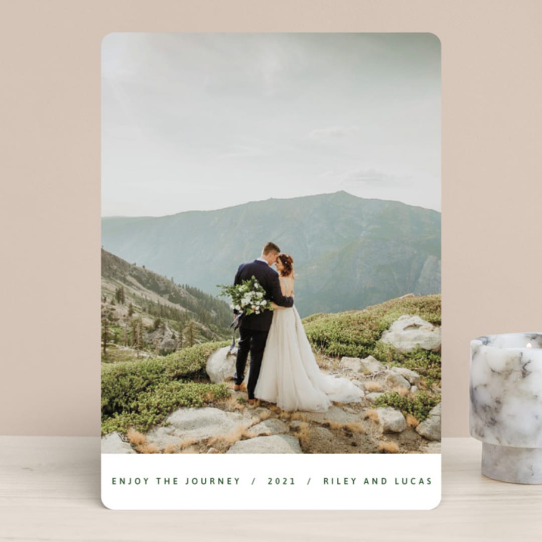 "It's About the Journey" - Retired Holiday Cards in Evergreen by Jackie Cummings - Front
