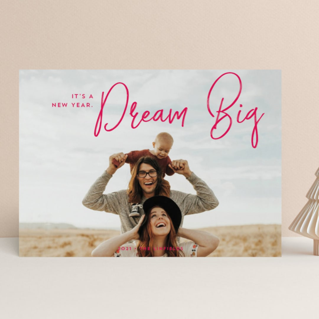 "Dream Big" - Retired Holiday Cards in Firecracker by Lori James - Front
