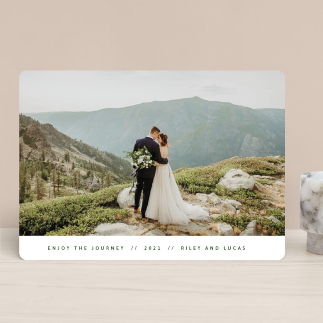 "It's About the Journey" - Retired Holiday Cards in Evergreen by Jackie Cummings - Front