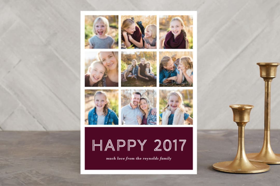 "Multi-Peace" - Retired Holiday Cards in Plum by Sydney Newsom - Front