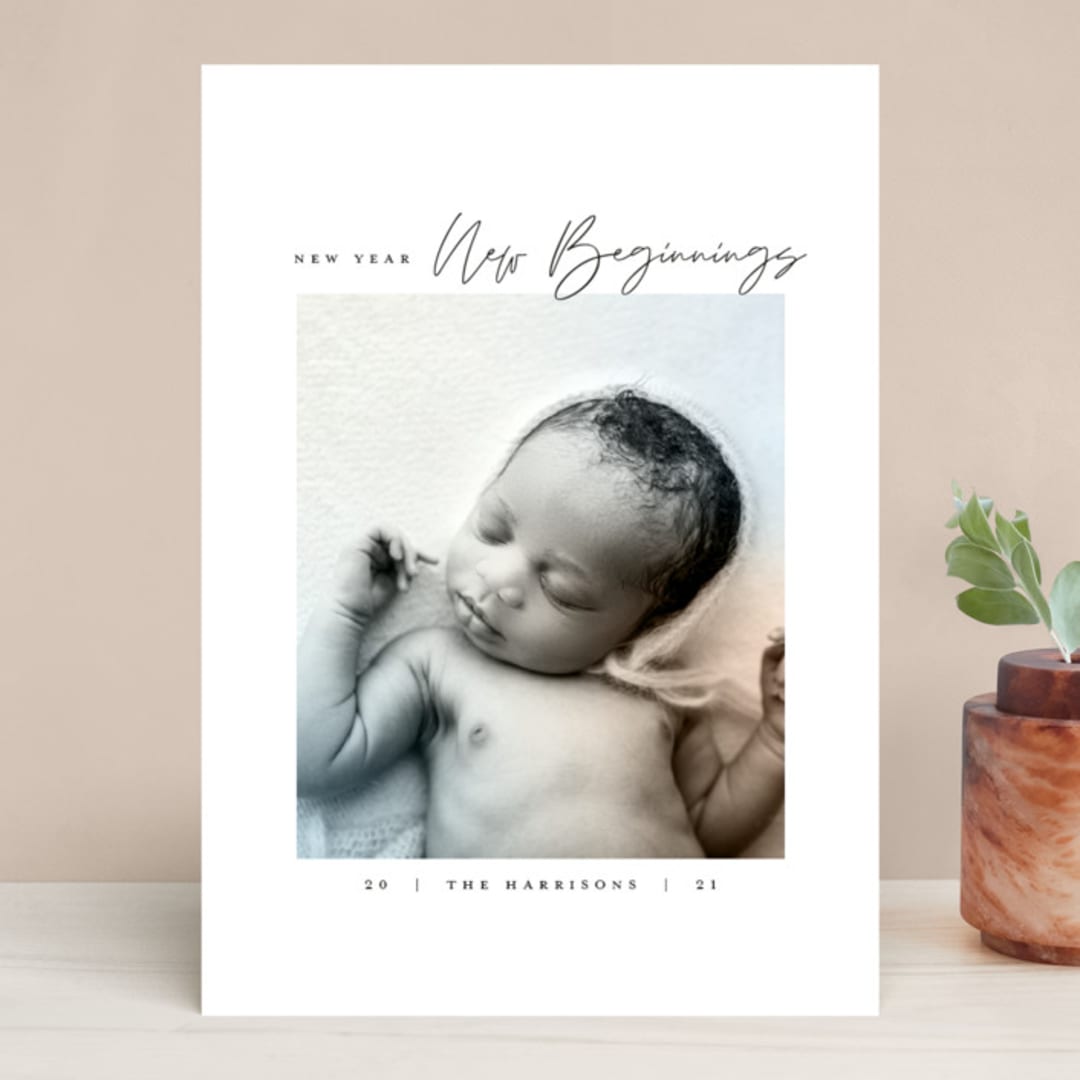 "Joyful Beginnings" - Retired Holiday Cards in Mocha by Heather Cairl - Front